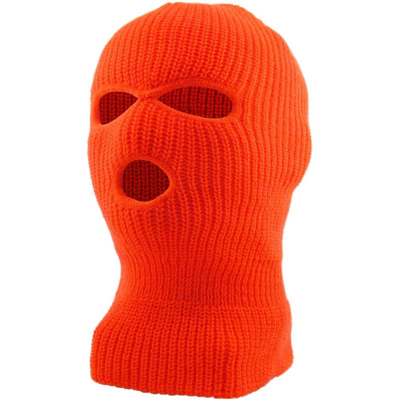 Safety Orange Three Hole Knit Ski Mask | Alney
