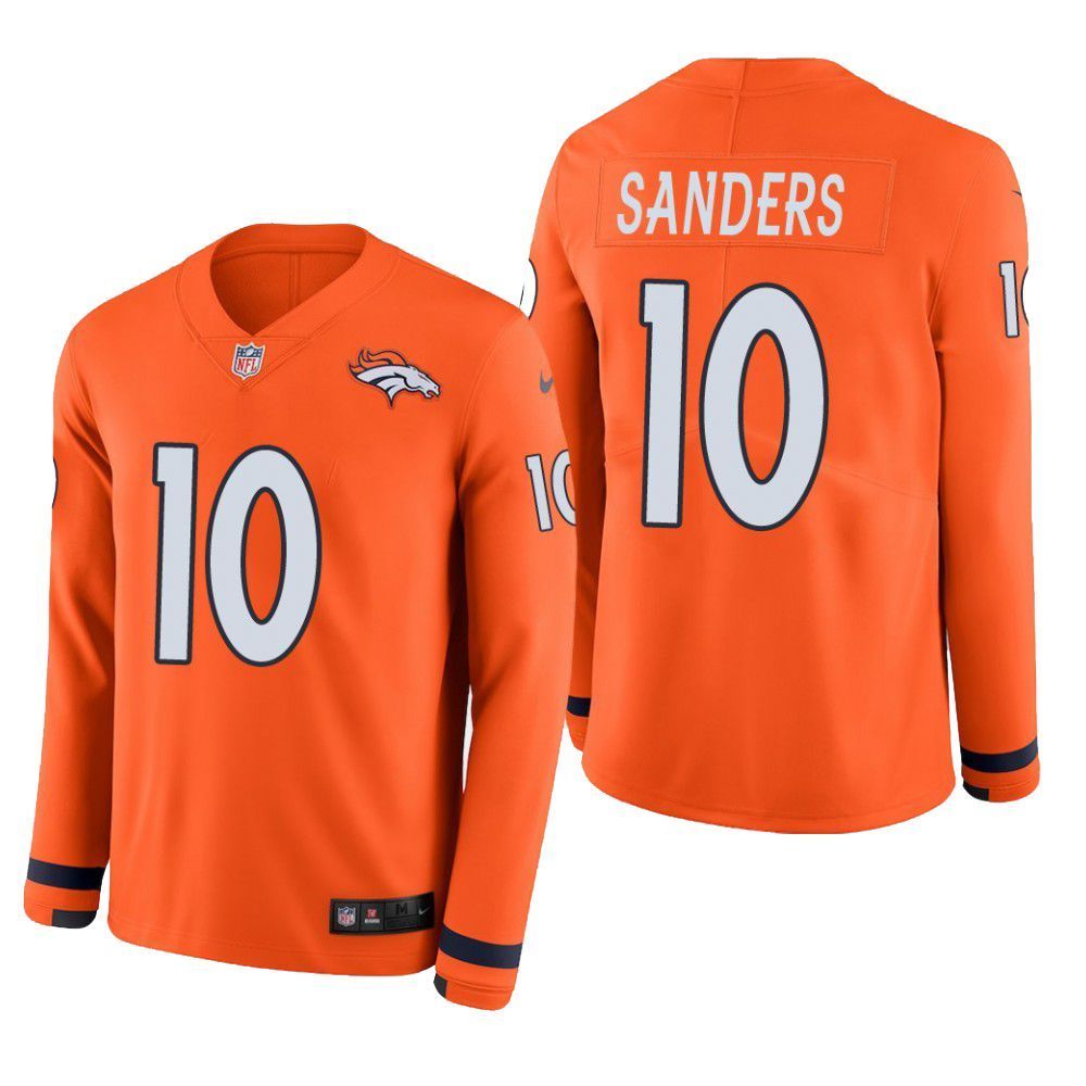 Denver Broncos Emmanuel Sanders Therma Long Sleeve Mens Jersey Orange