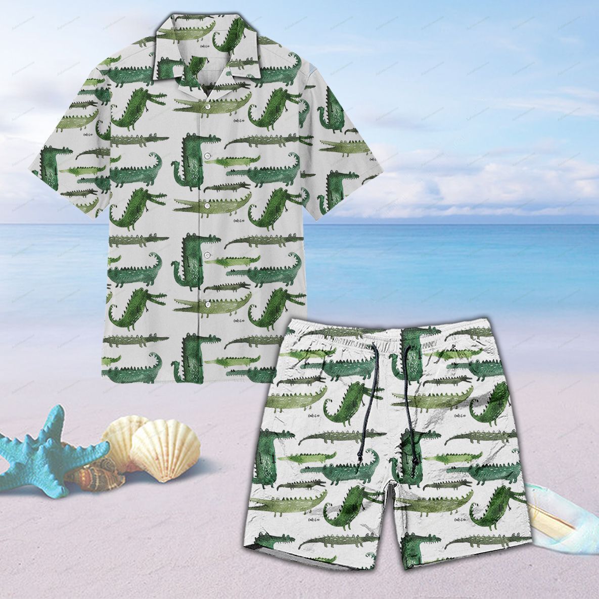 Cute Alligators Unisex Hawaiian Shirt Beach Dinosauria Hawaiian Ha60742