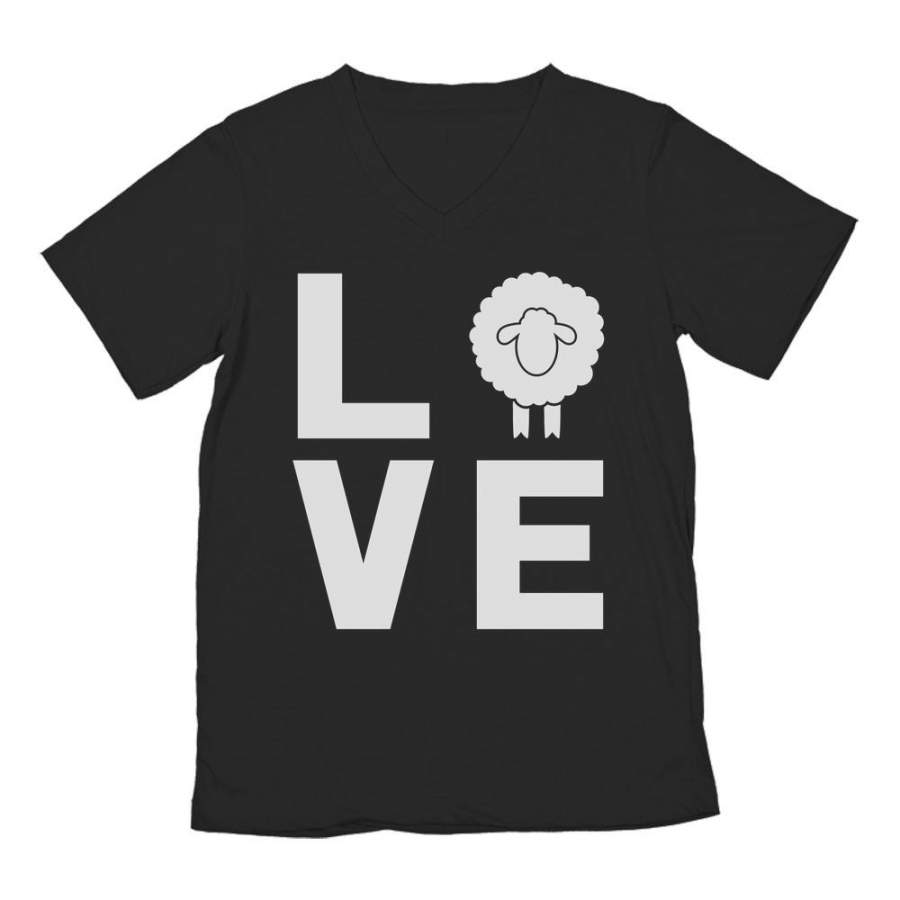 Animal Lovers Novelty Gift Idea – Love Sheep Statement V-Neck T-Shirt