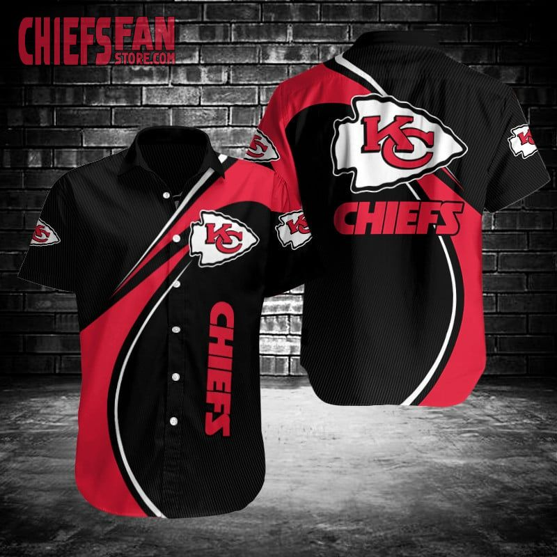 Black & Red Chiefs Button Shirt Custom New 2022