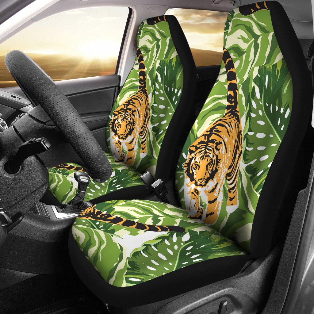 Bengal Tiger Pattern leaves Universal Fit Car Seat Covers