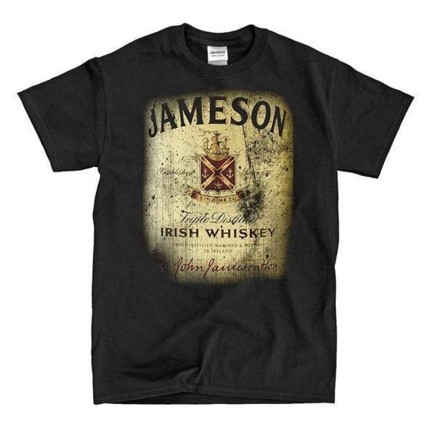 Vintage Jameson Label Black T-shirt Mens – Teepoem Ltd