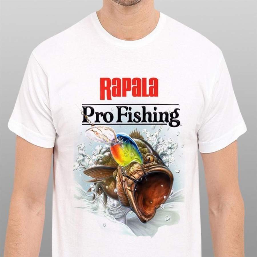 Rapala Pro Fishing Design Logo White Men’S Short Sleeved Cotton T-Shirt