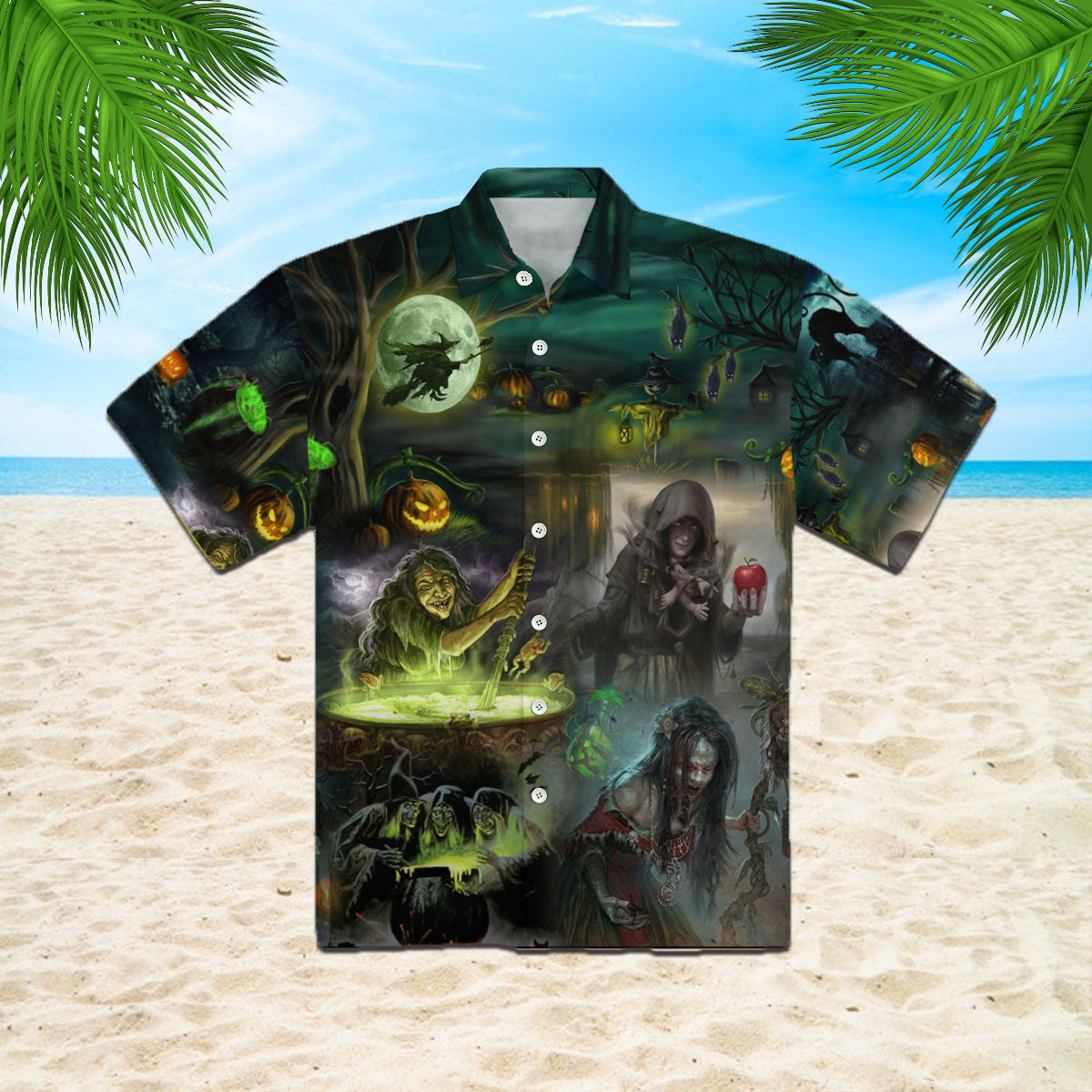 Oragontee Halloween Witch House Hawaiian Shirt | For Men & Women | Adult | Hw4511