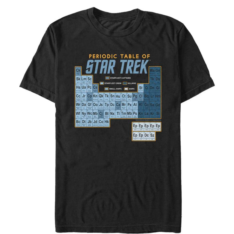 Star Trek Men’s Periodic Table of Starfleet  T Shirt