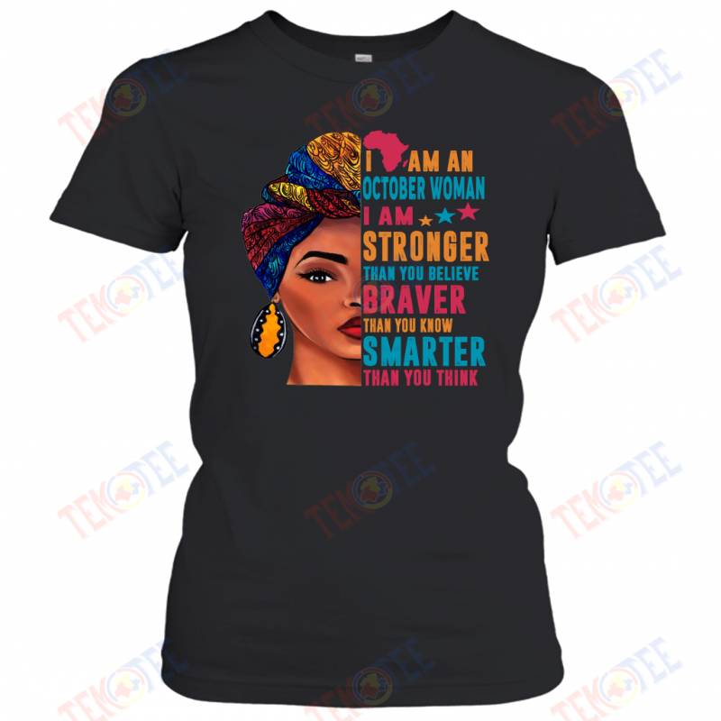 Temotee I Am an October Women Melanin Birthday TMT570