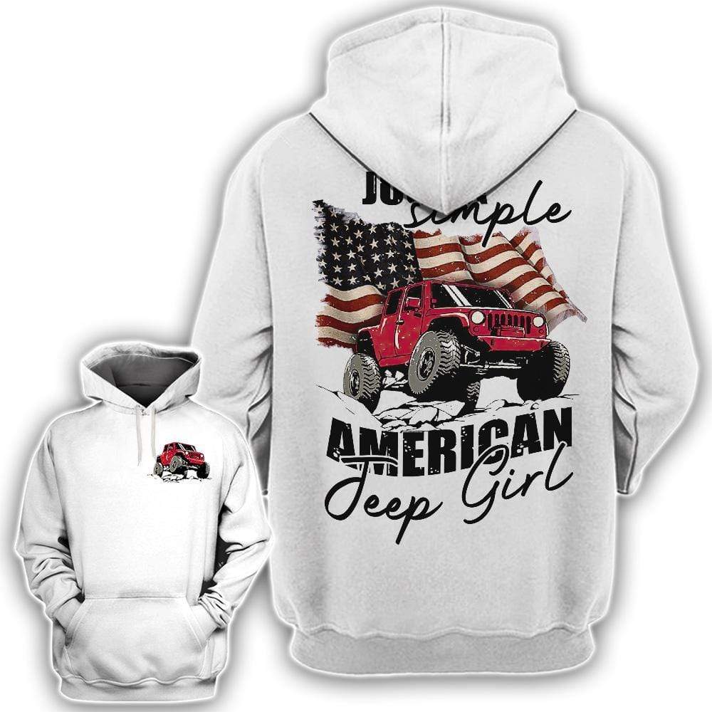 Simple American Jeep Girl Hoodie 3D