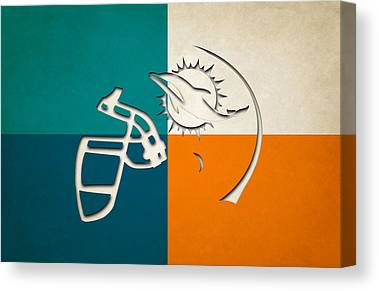 1 Miami Dolphins Helmet Joe Hamilton Canvas Print