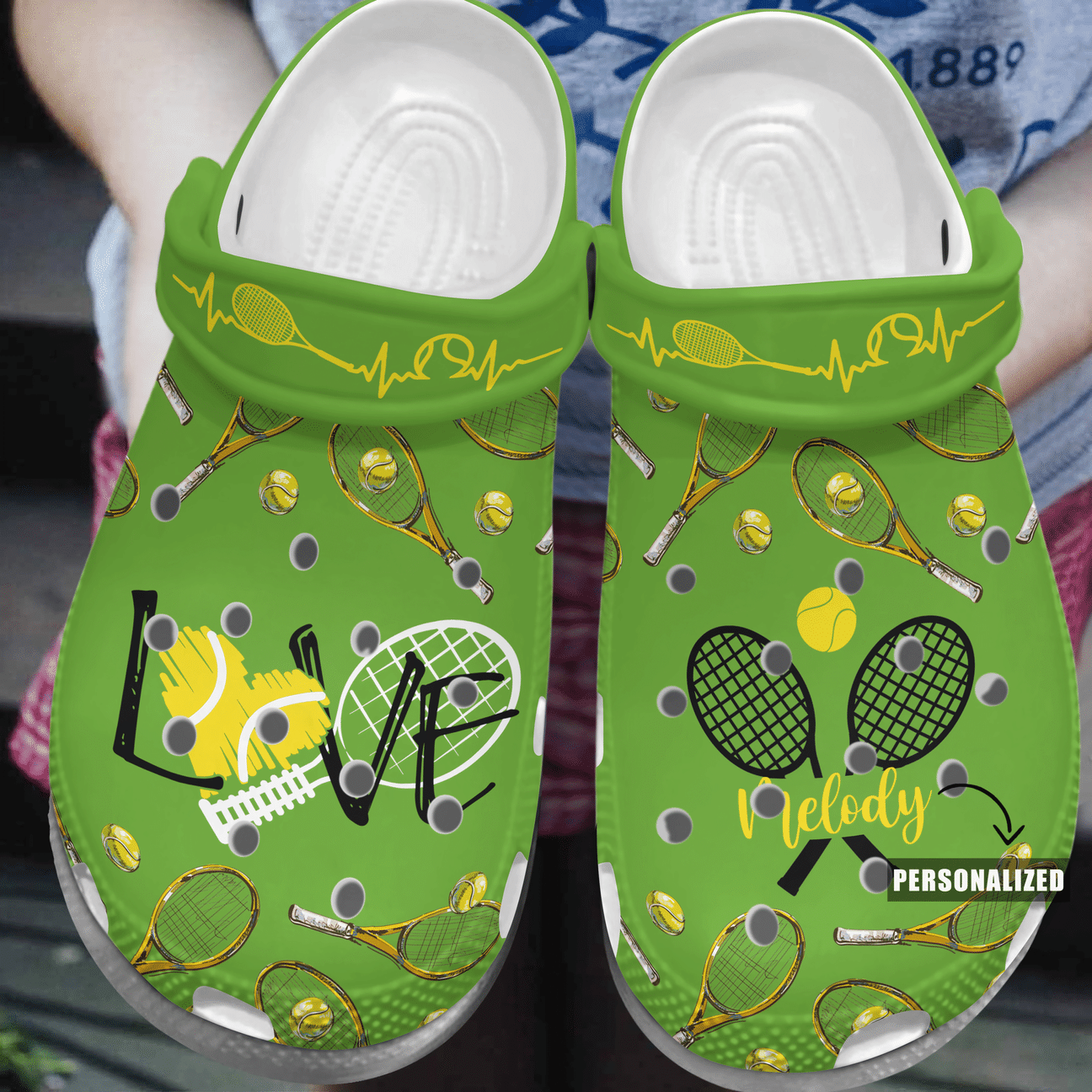 Tennis Love Personalized Clog, Custom Name, Text, Color, Number Fashion Style For Women, Men, Kid, Print 3D