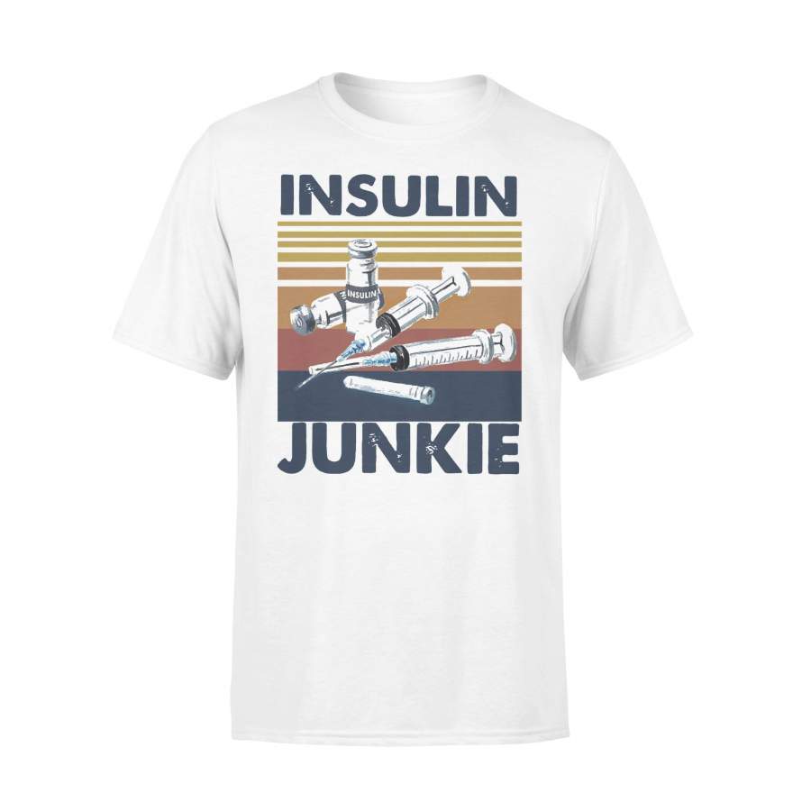 Insulin Junkie Nurse Vintage Retro T-Shirt