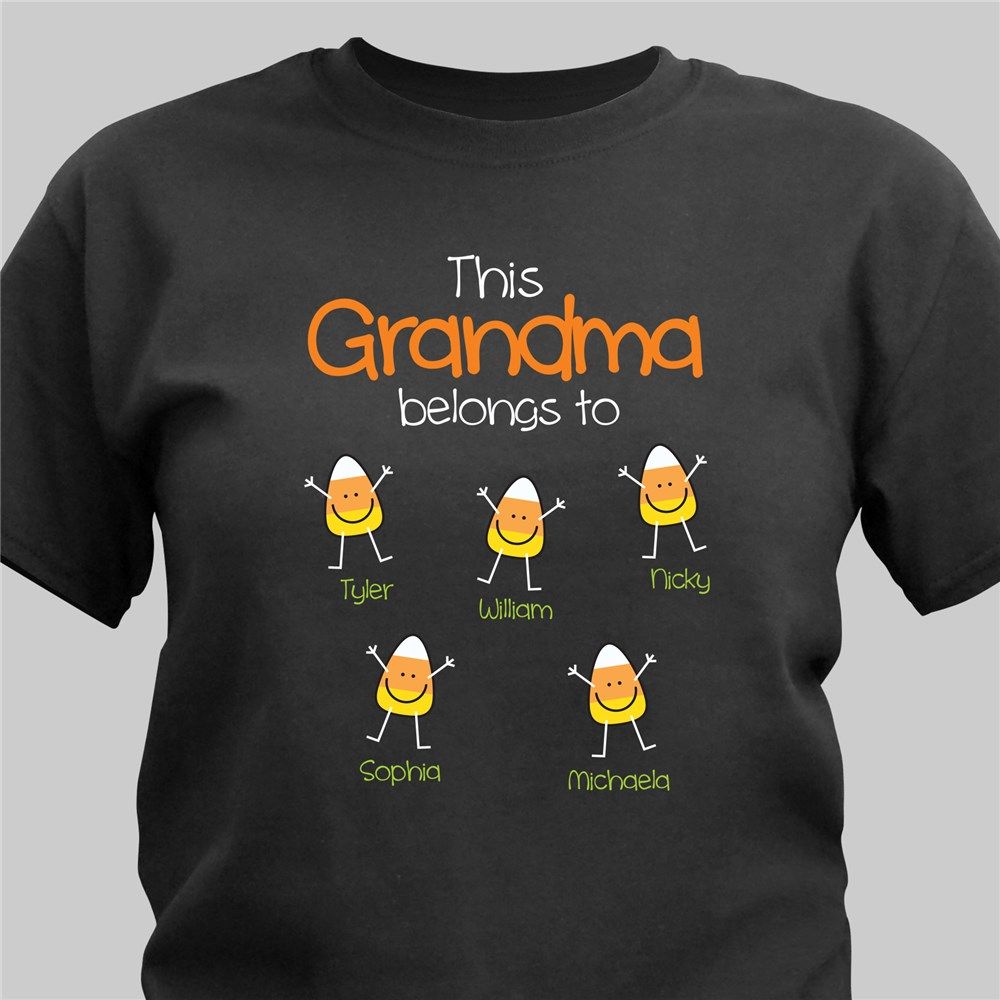 Personalized Halloween Candy Corn Black T-Shirt