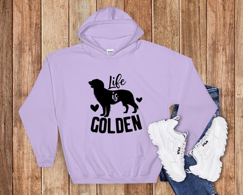 Dreameris Life Is Golden Hoodie Dog Mom Hoodie Dog Mama Hoodie Dog Mom Gift Dog Mom Tee Fur Mama Dog Mom Shirt For Women Gift For Dog Lover