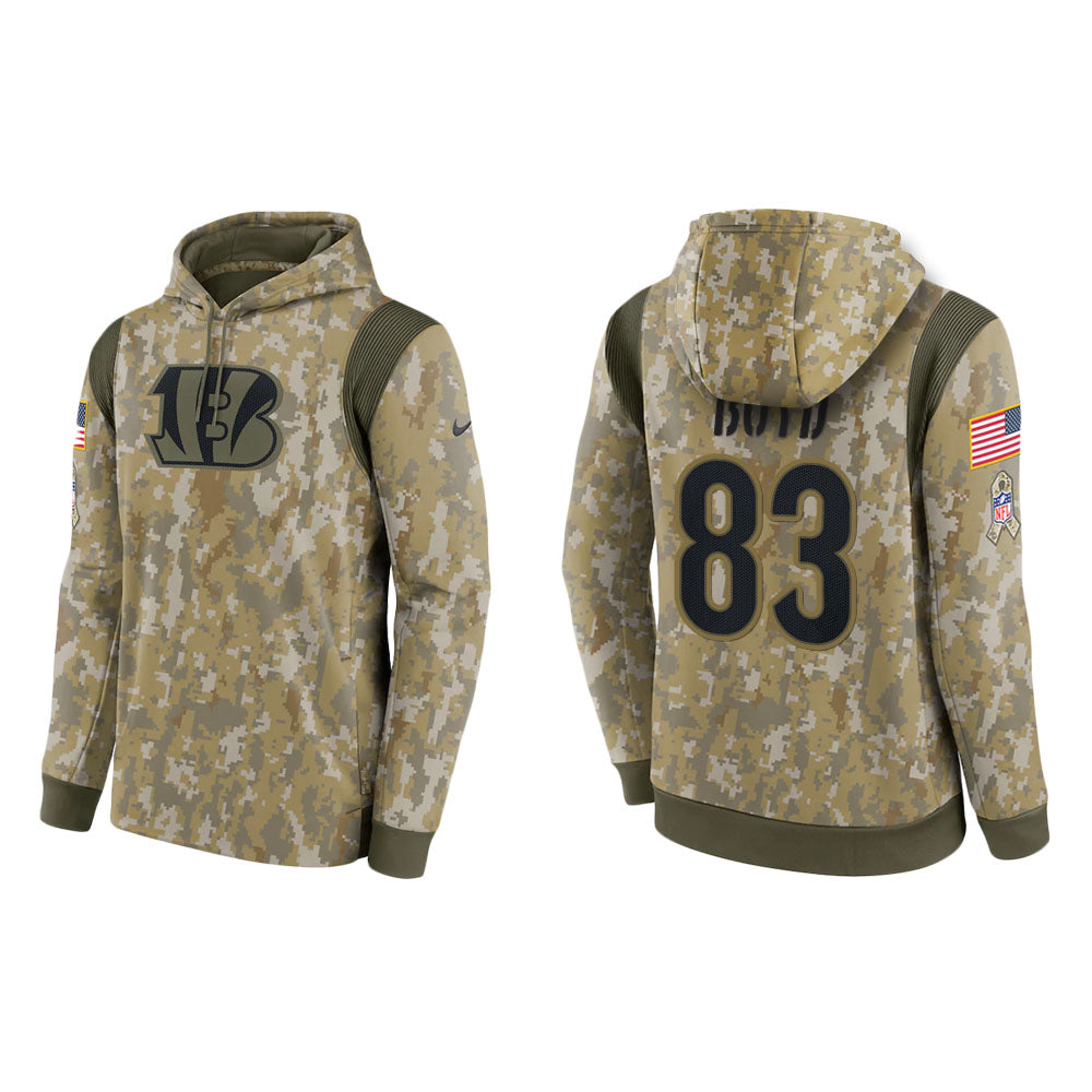 Tyler Boyd Cincinnati Bengals Camo 2021 Salute To Service Veterans Day Therma Pullover Hoodie