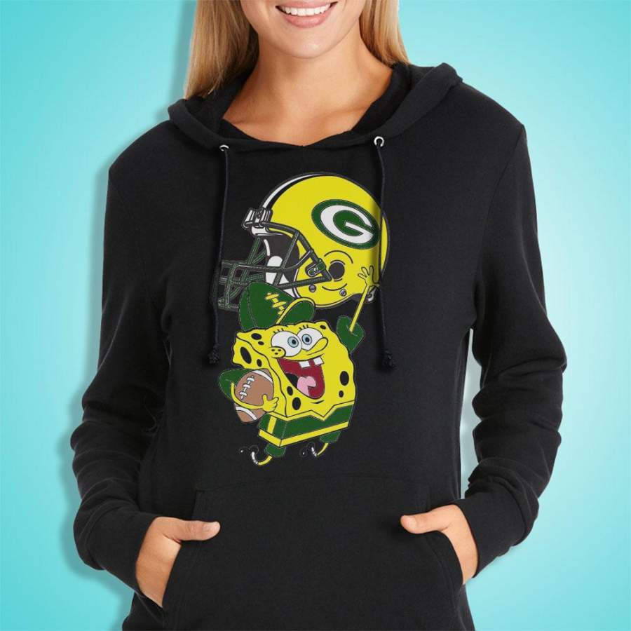 Spongebob Is Cheering On The Green Bay Packers Women’S Hoodie