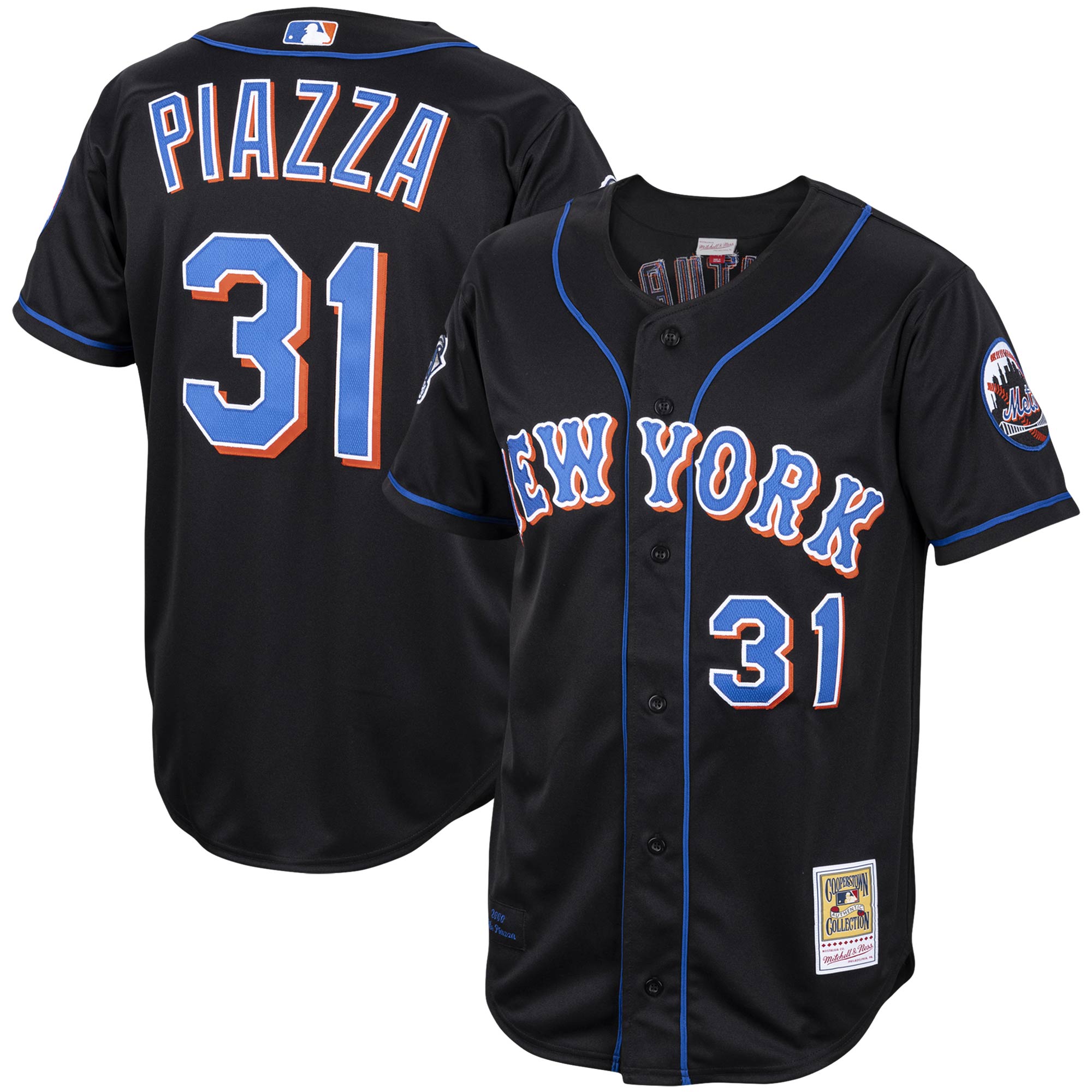 Mike Piazza New York Mets Mitchell & Ness Alternate 2000 Cooperstown Collection Authentic Jersey – Black