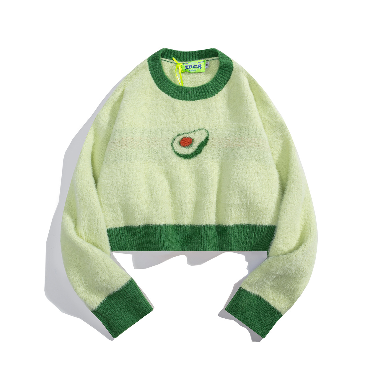 Y2K Fashion Fruit Cropped Sweater Women Cute Tops 2022 Autumn Winter 2000s Clothes Girl Streetwear Pink Green Yellow Crop Top alx