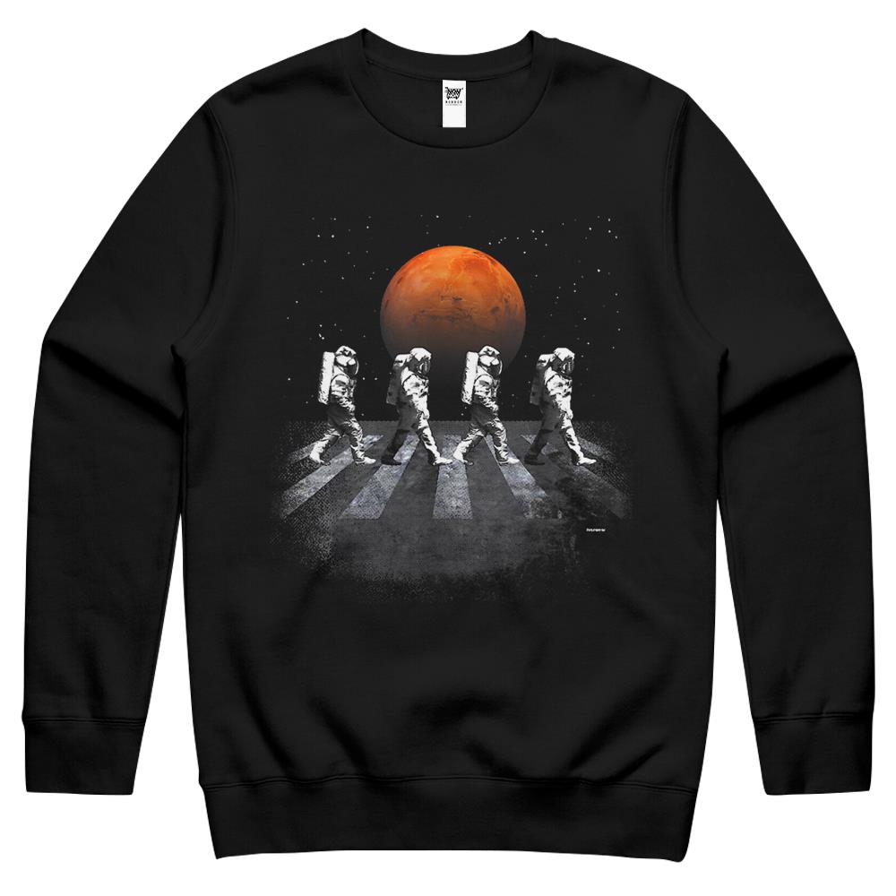 Astronauts In Walking In Space Occupy Mars Crewneck Sweatshirt