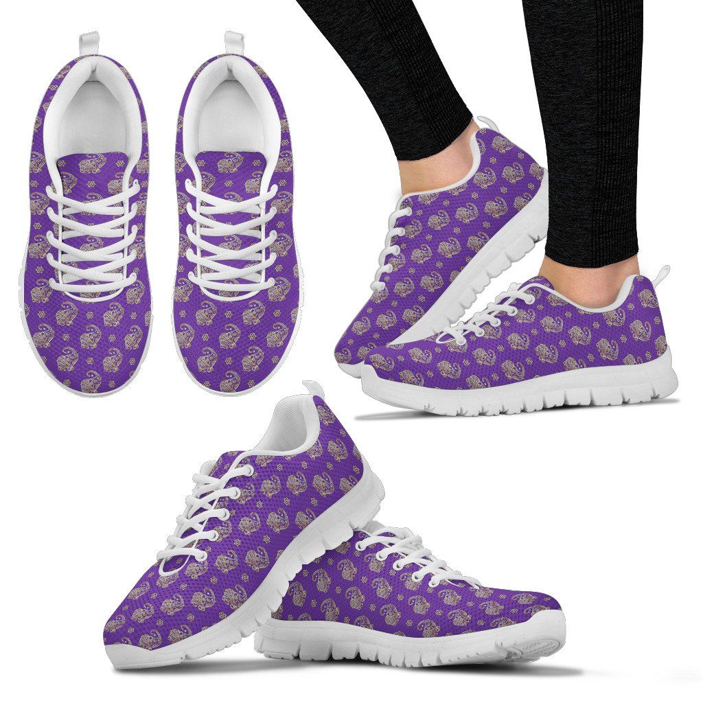 Lucky Purple Elephant Sneakers Shoes