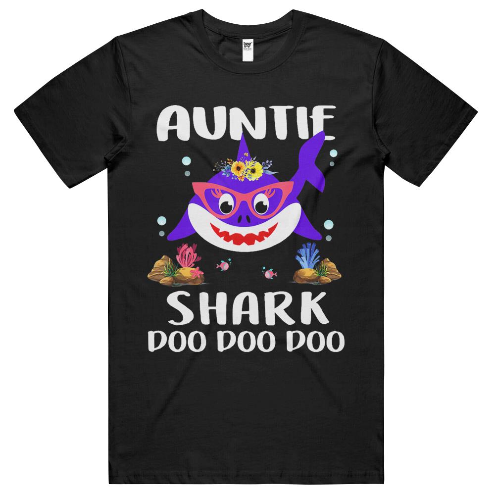 Auntie Shark Shirt Mothers Day Gift Idea For Mother Wife T Shirts