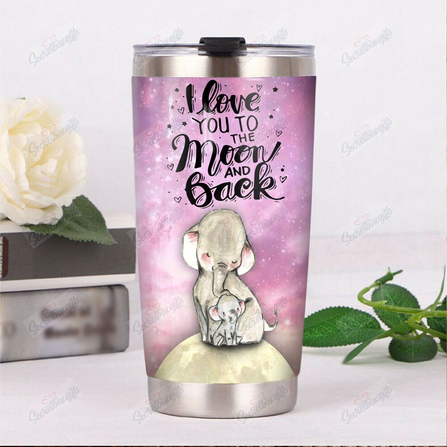 Personalized Elephant Th0911364Cl Stainless Steel Tumbler Customize Name, Text, Number