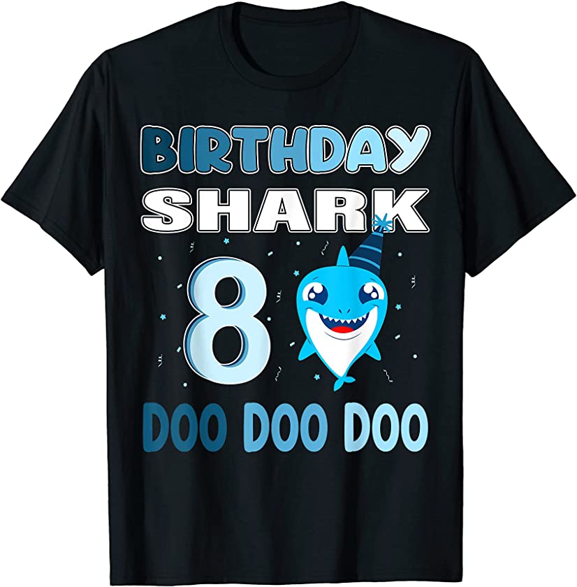 baby shark birthday shirt 8 Birthday party boys 8th B-day T-Shirt