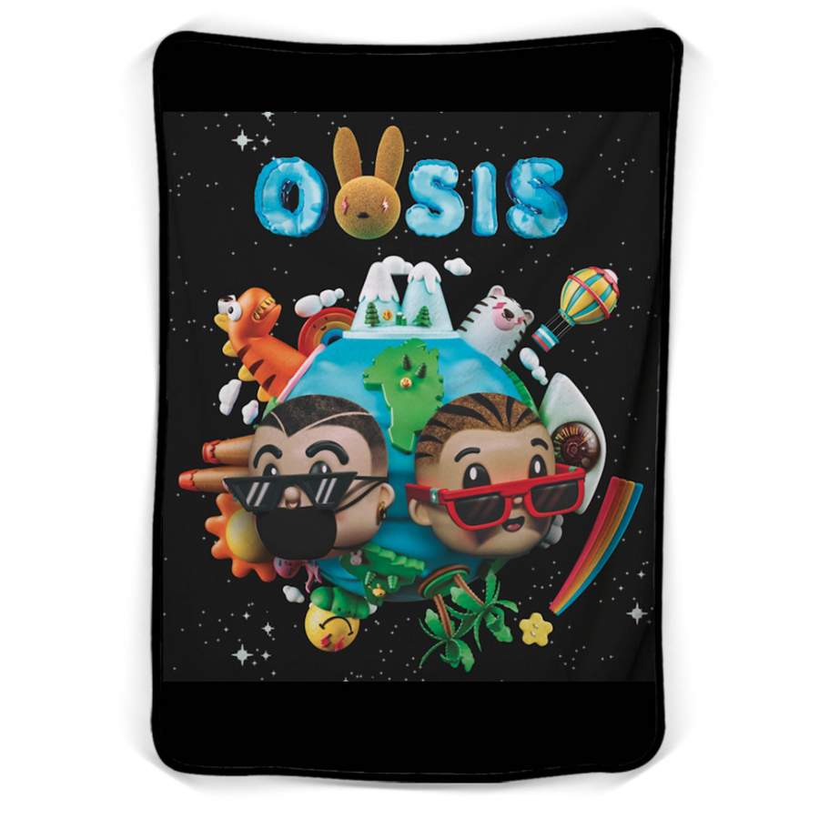 Bad Bunny And J Balvin Oasis Fleece Blanket