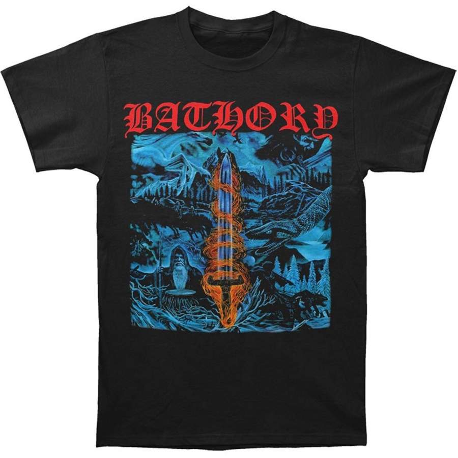 Bathory Men’S Blood On Ice T-Shirt Black Fashion O-Neck Short Sleeved T Shirts Summer Funny Loose Tee Shirt For Men