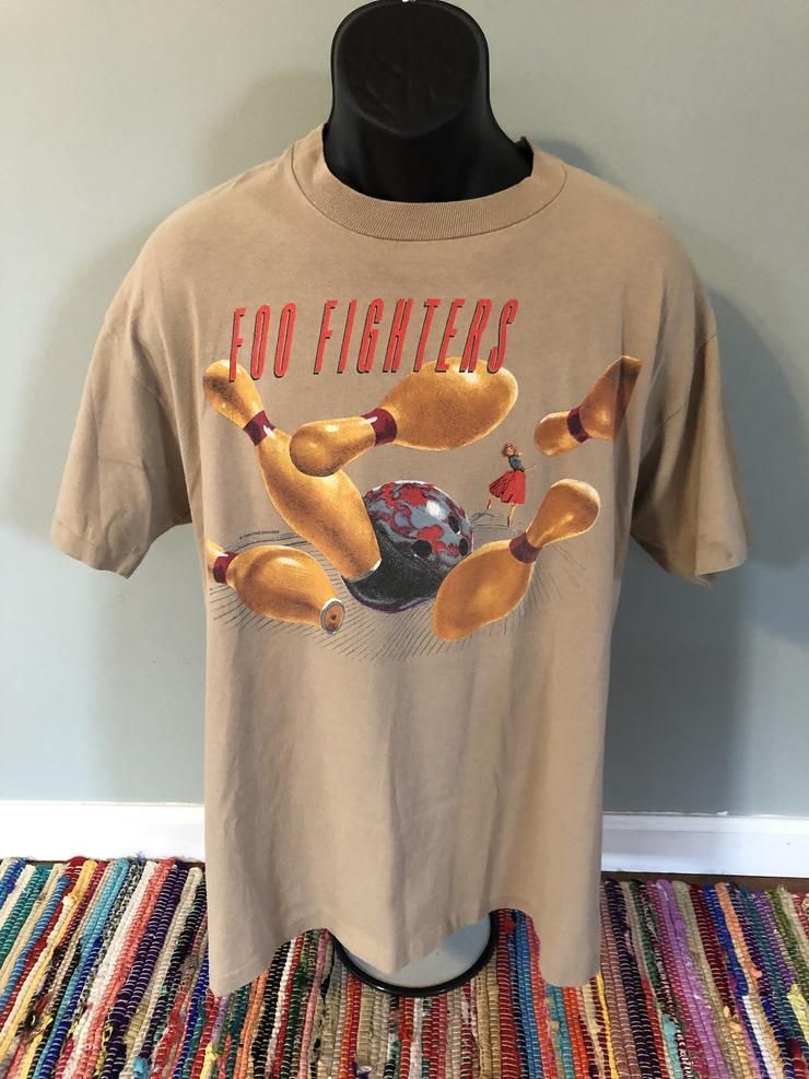 1996 Foo Fighters Tour Vtg Big Me Concert Rock Roll Band Grunge 90S 1990S Bowling Ball Pins Dave Grohl T-Shirt