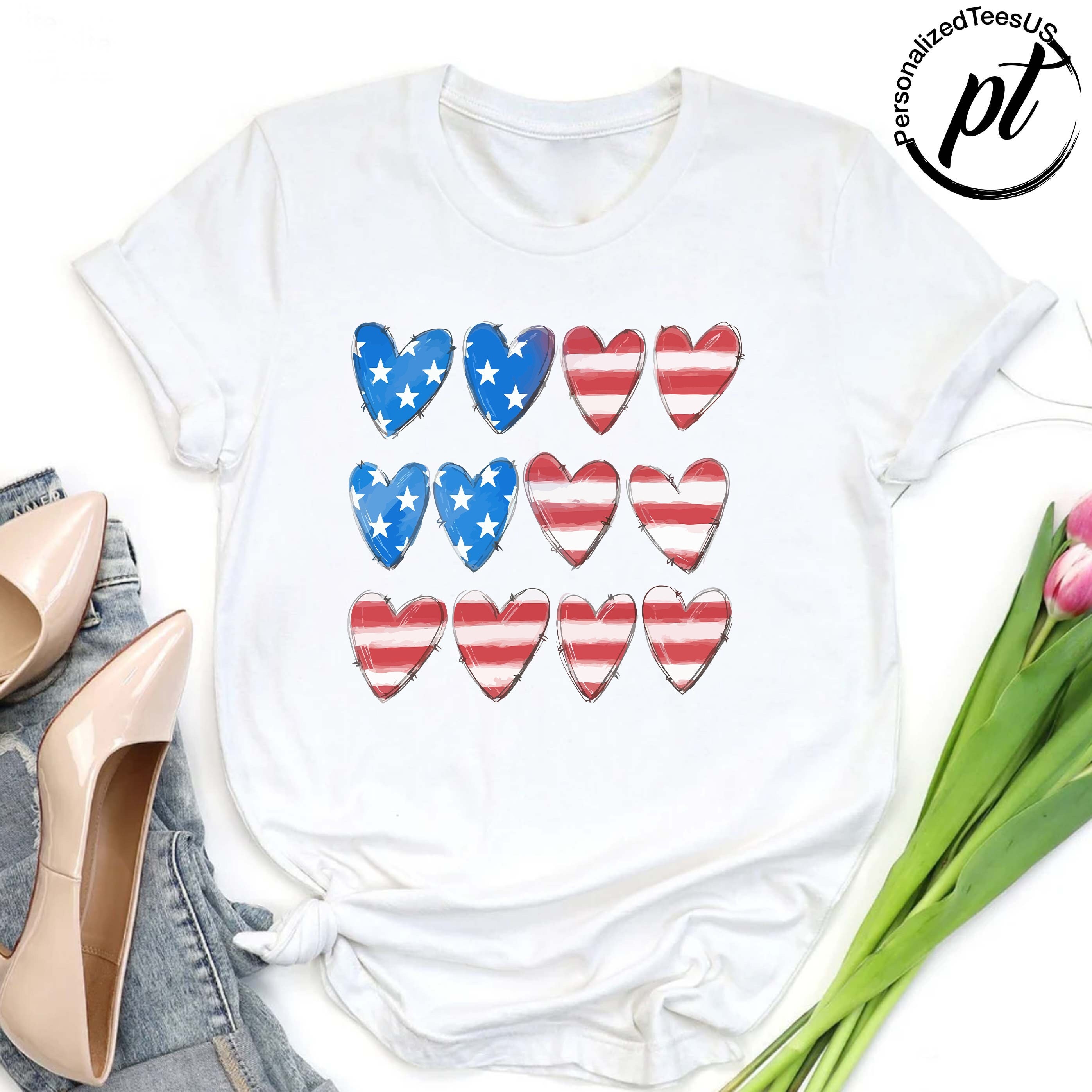 American Women Tshirt,Patriotic Women Gift,American Flag Heart,4th of July Shirt,Independence Day Tee,Mothers Day Gift,USA Flag Shirt