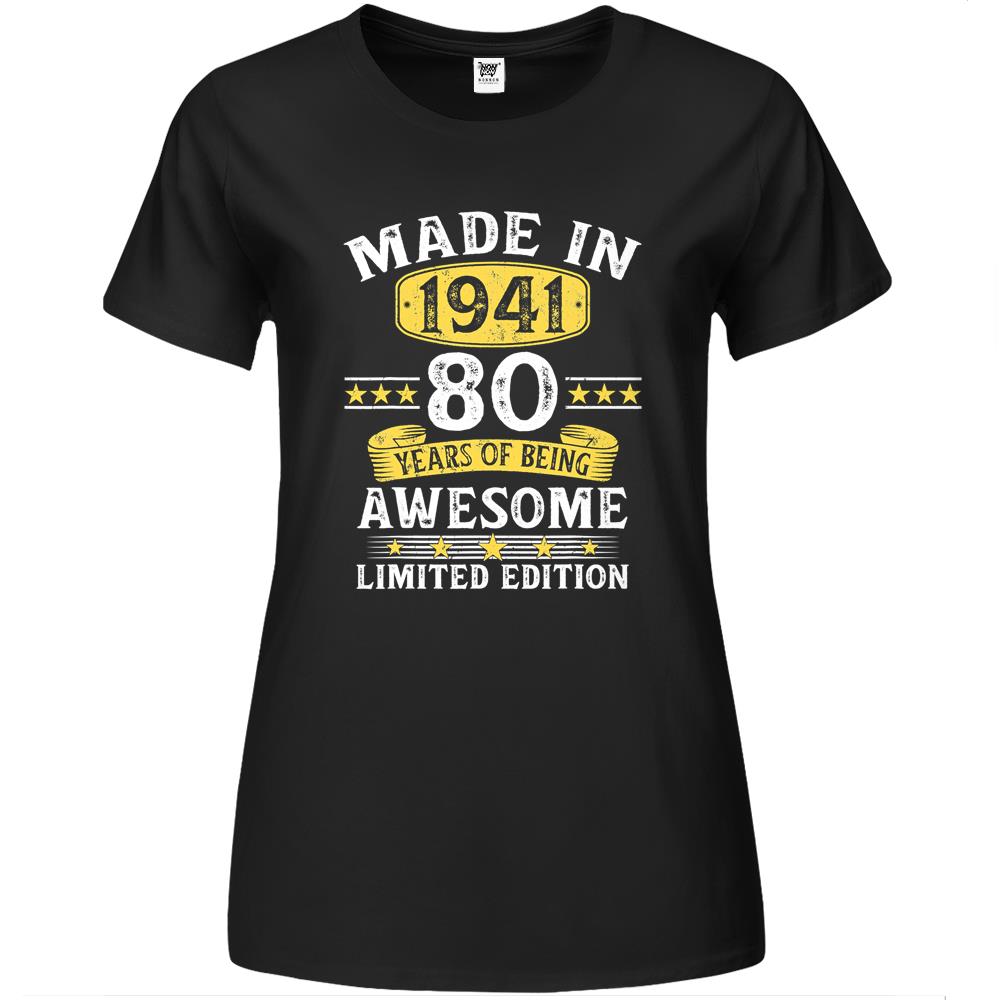 80 Years Old Gift Made In 1941 Limited Edition 80Th Birthday Premium Womens T Shirts