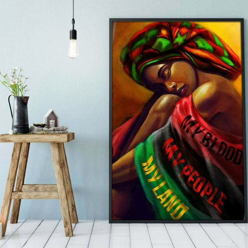 West Africa Custom Canvas Prints Perfect Black Pride Poster Art Prints Black Girl Fashion Black King Pretty Dorm Room Canvas