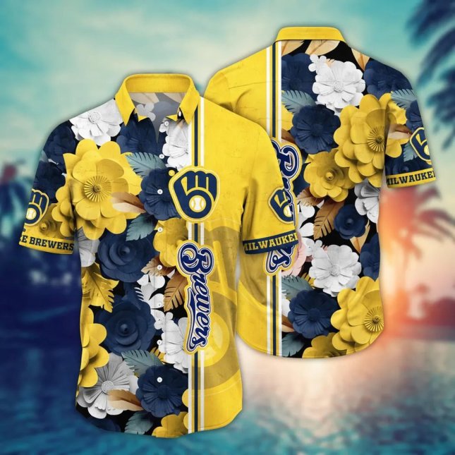 Milwaukee Brewers Hawaiian Shirt Tropical Blossom
