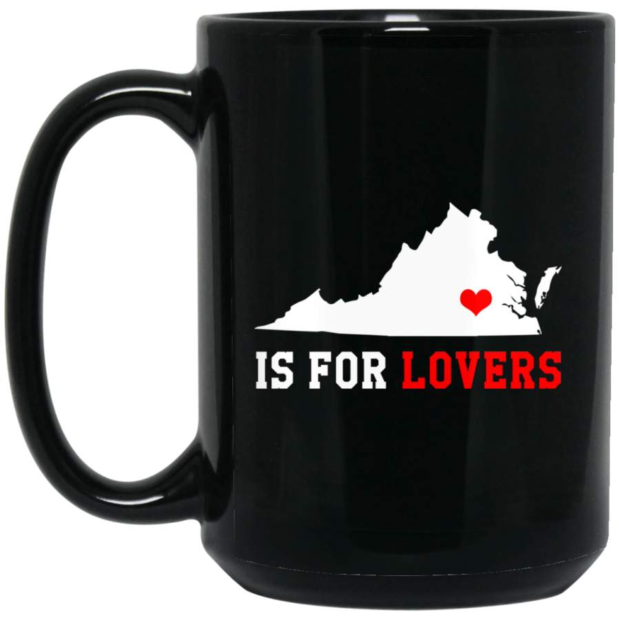 Throwback Vintage Virginia Lovers – Distressed BM15OZ 15 oz. Black Mug