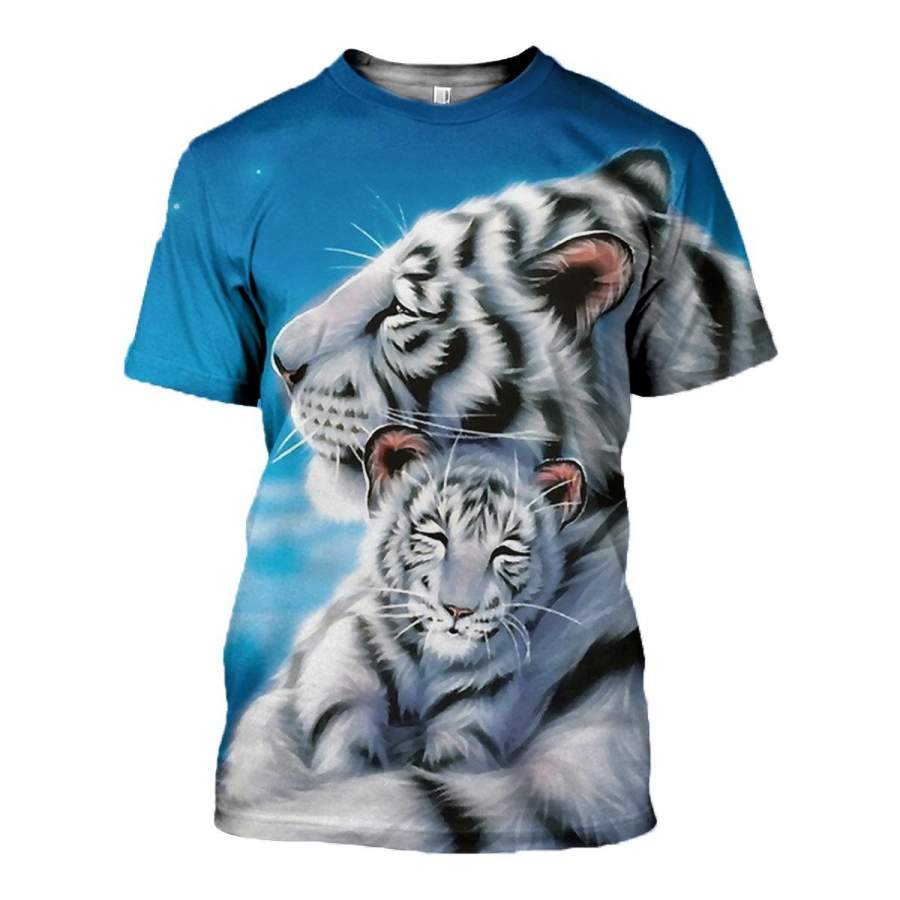 3D All Over Printed White tigers Clothes