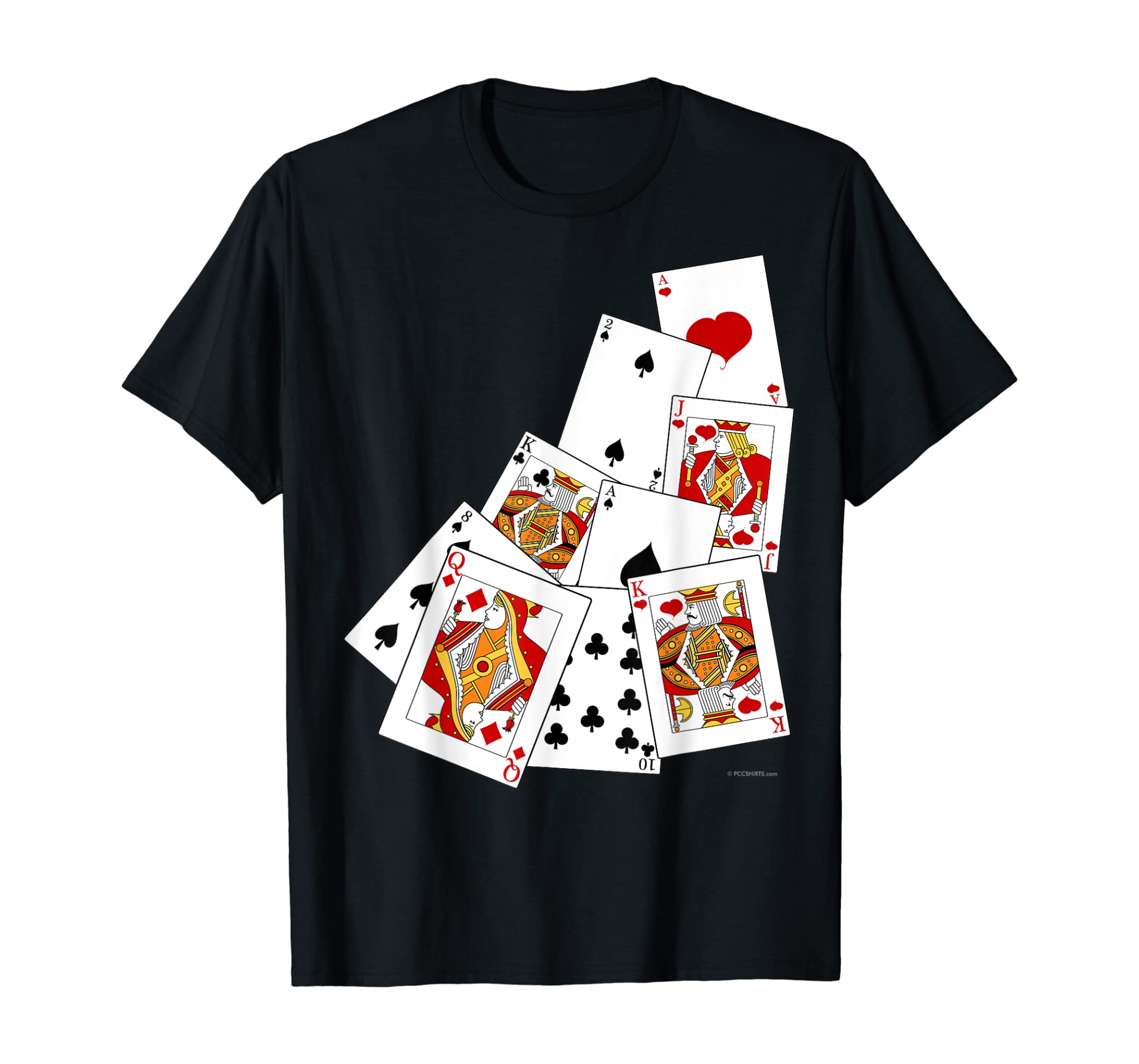 Poker Playing Card T-Shirt Ace King Queen Jack