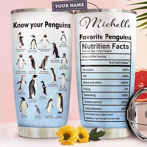 Type Of Penguins Personalized Stainless Steel Tumbler, Personalized Tumblers, Tumbler Cups, Custom Tumblers