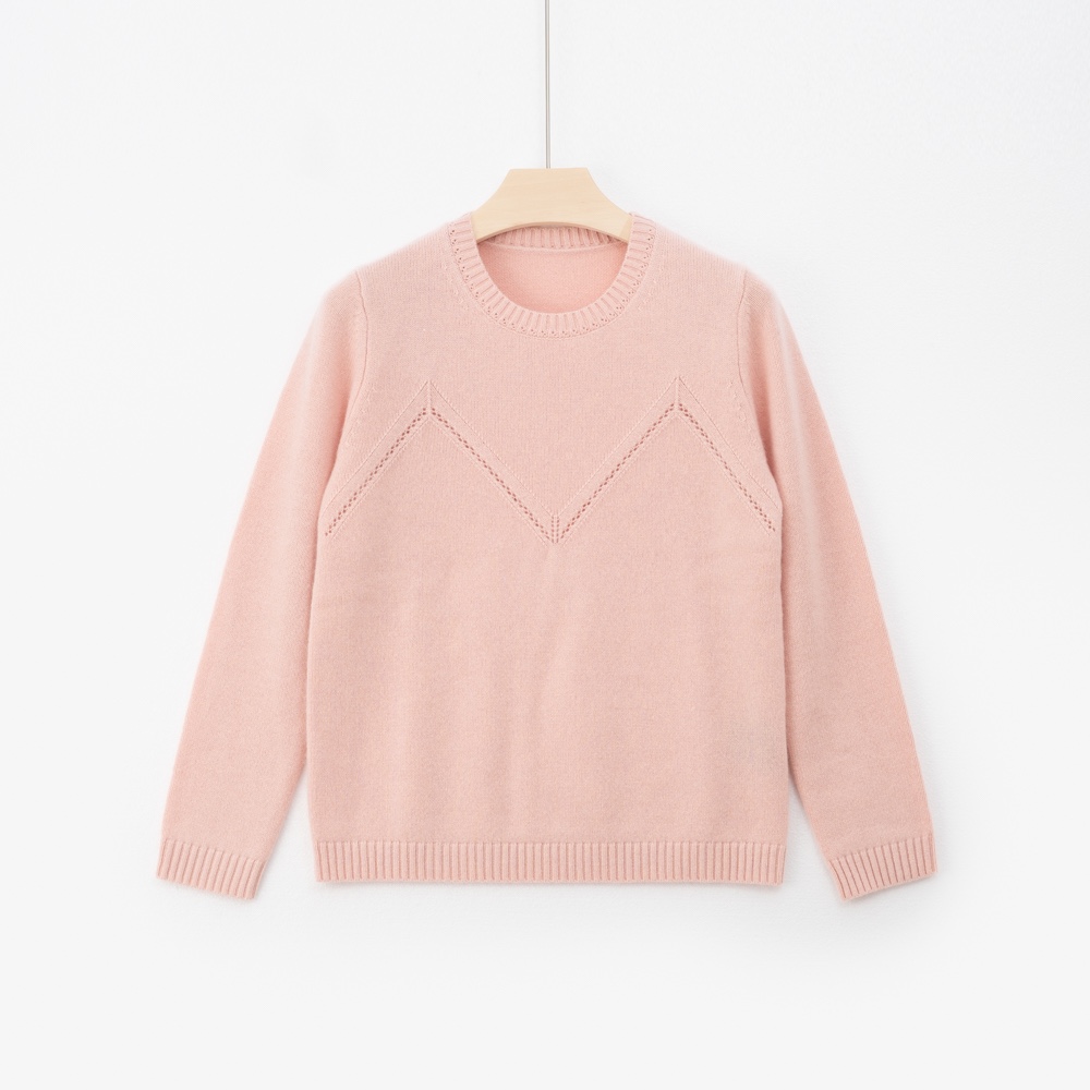 Women O-Neck Solid Color Hollow Out Sweater 2022 Autumn Winter New Lady All-Match Sweet and Fresh Pullover Knitwear alx