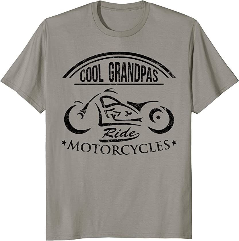 Weathered Vintage Motorcycle Biker Shirt For Cool Grandpas