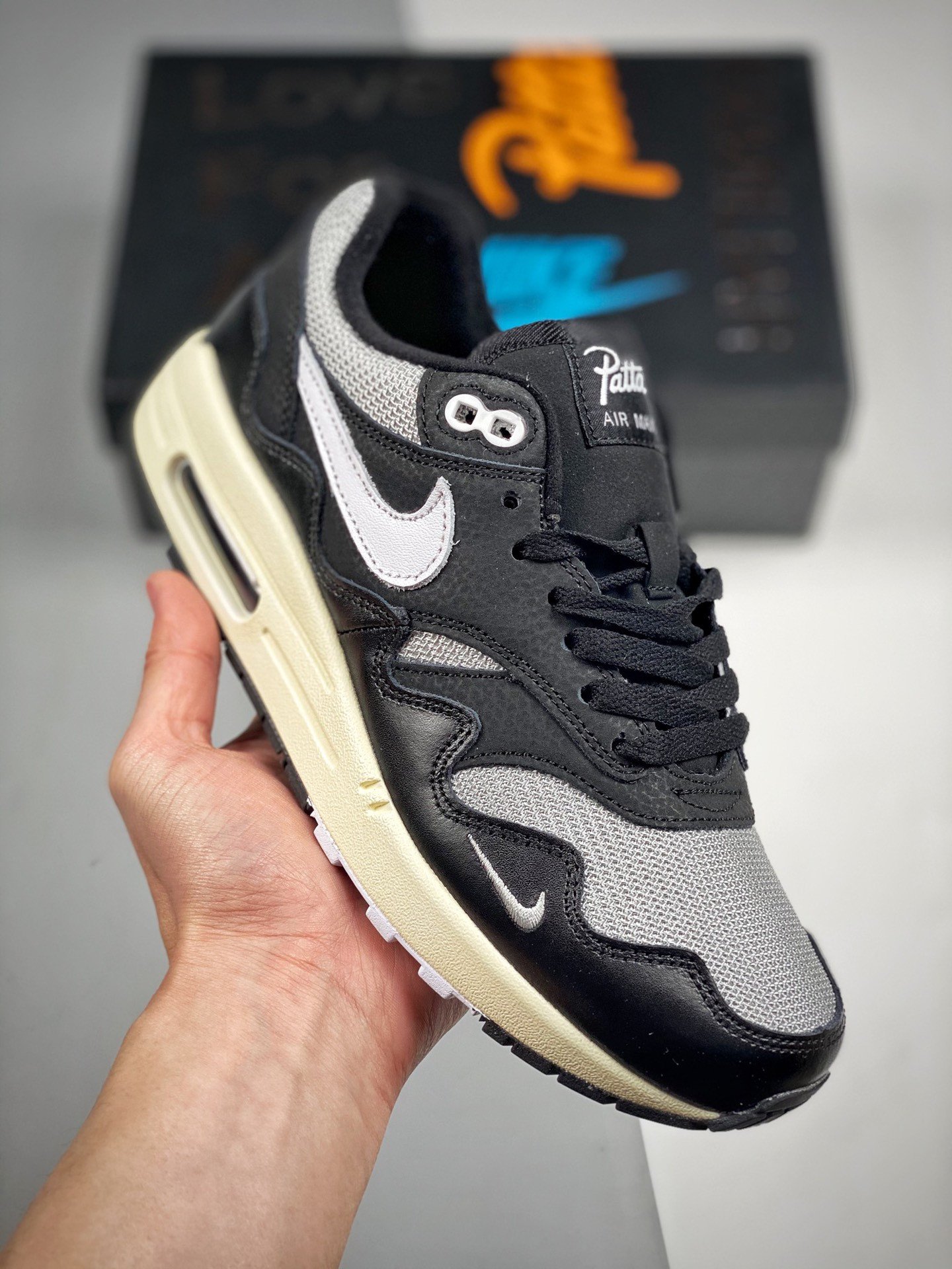 Patta X Nike Air Max 1 ‘Black’ Metallic SilverWhite-Black-Coconut Milk 5338922