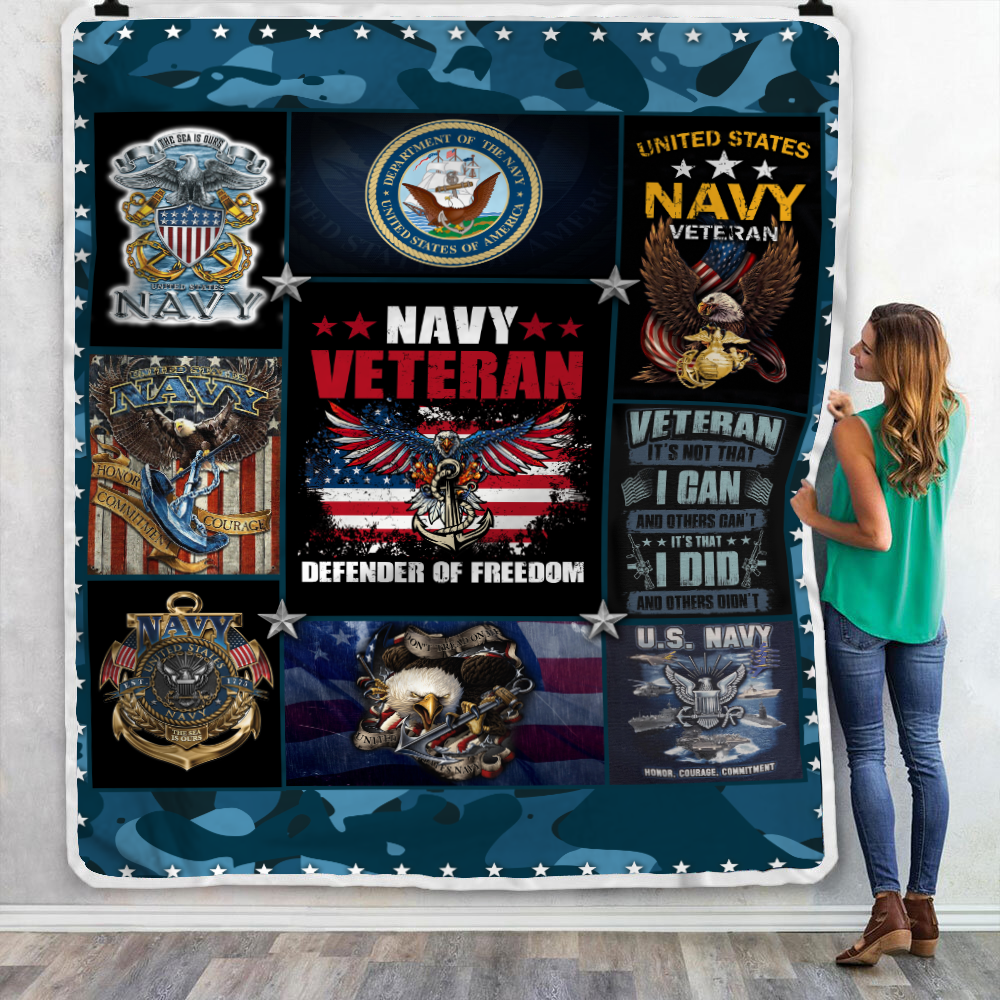 Us Navy Veteran Proudly Served Throw Blanket