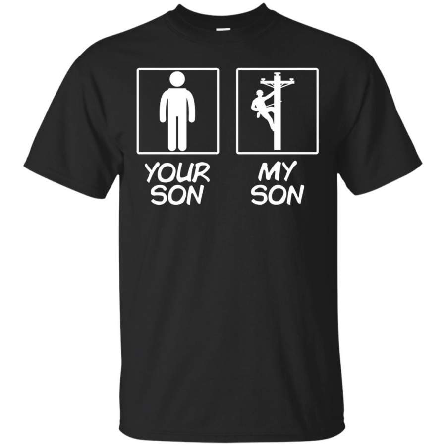 AGR Lineman Tshirt Proud Father Of American Wireman Pole Dancer Jaq T-shirt