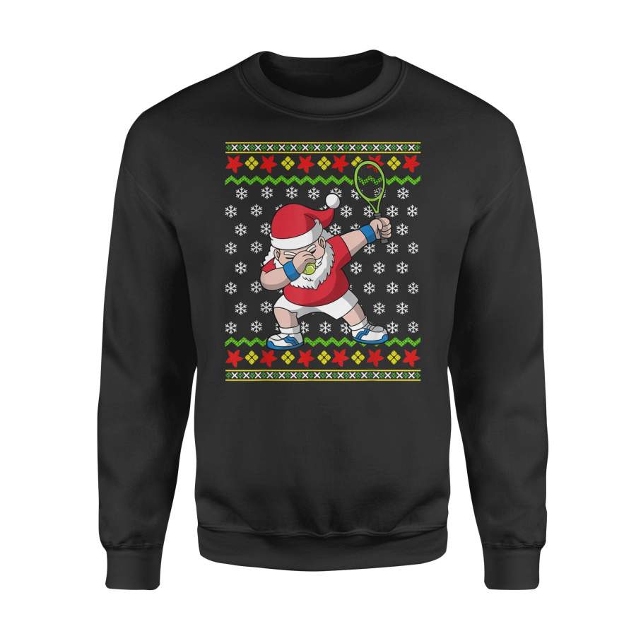 Tennis Santa Claus Ugly Christmas Sweater Pattern T Shirt – Standard Fleece Sweatshirt