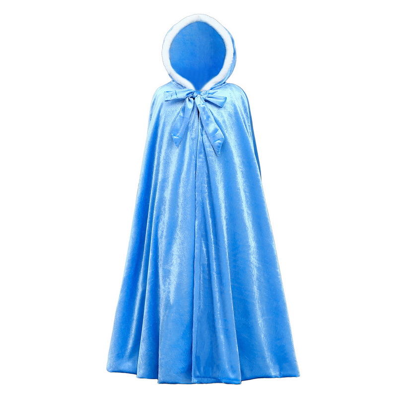 2021 Winter Children Frozen 2 Cloak Halloween Christmas Girls Princess Double-layer Hooded Shawl Cape Party Gift Dress Accessory alx