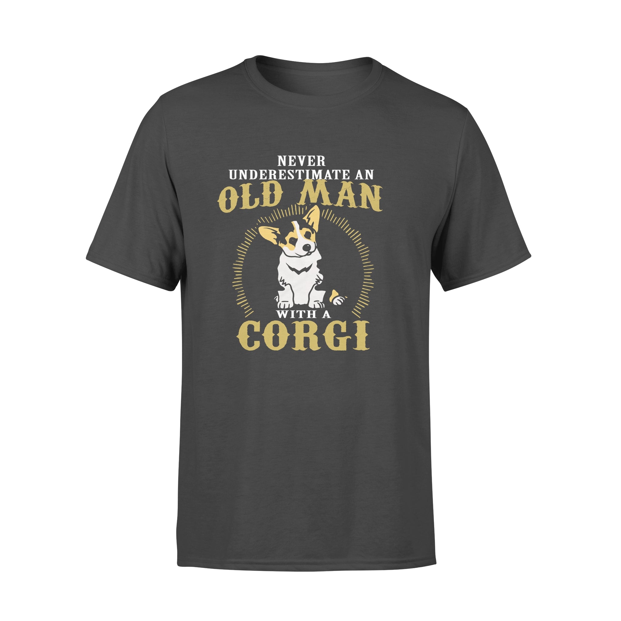 Never Underestimate An Old Man With A Corgi Gift Man Dog Lovers – Premium T-shirt