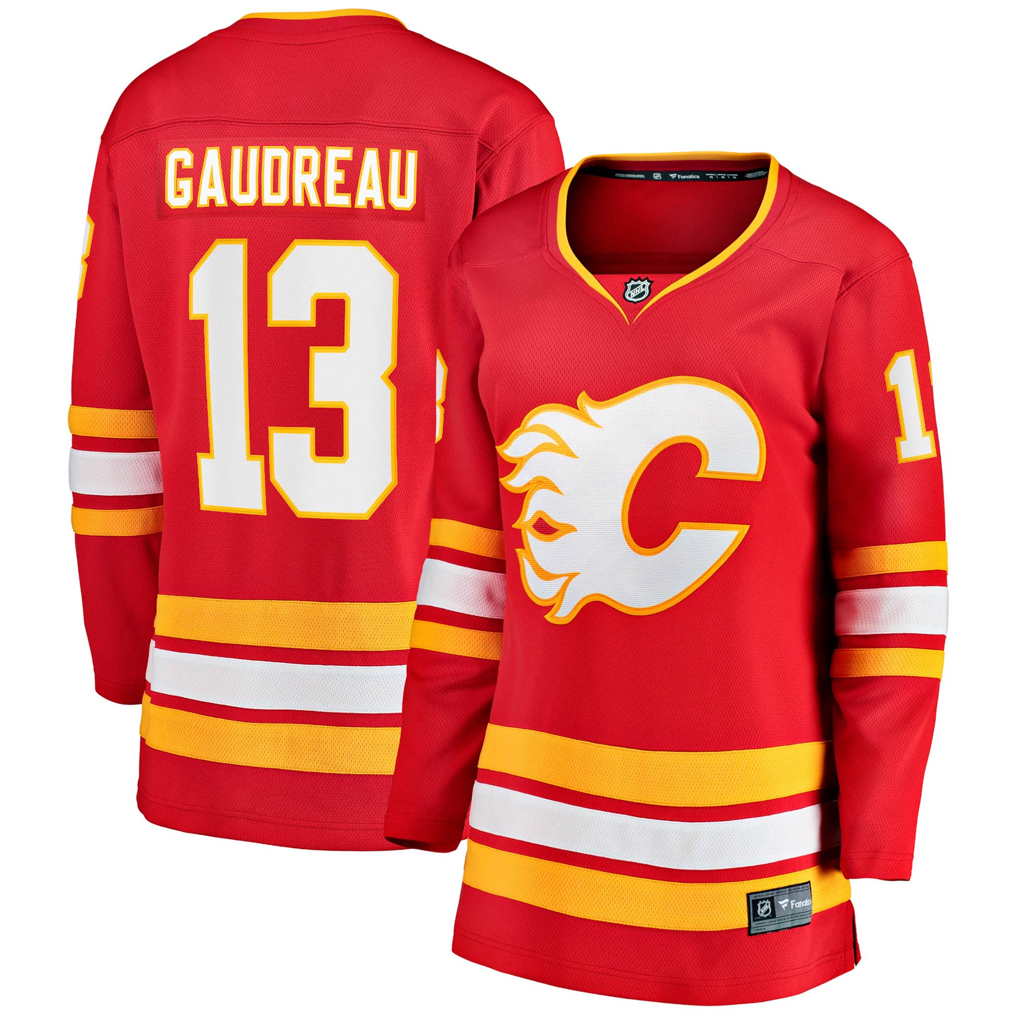 Women's Calgary Flames Johnny Gaudreau Red Home Premier Breakaway Player Jersey