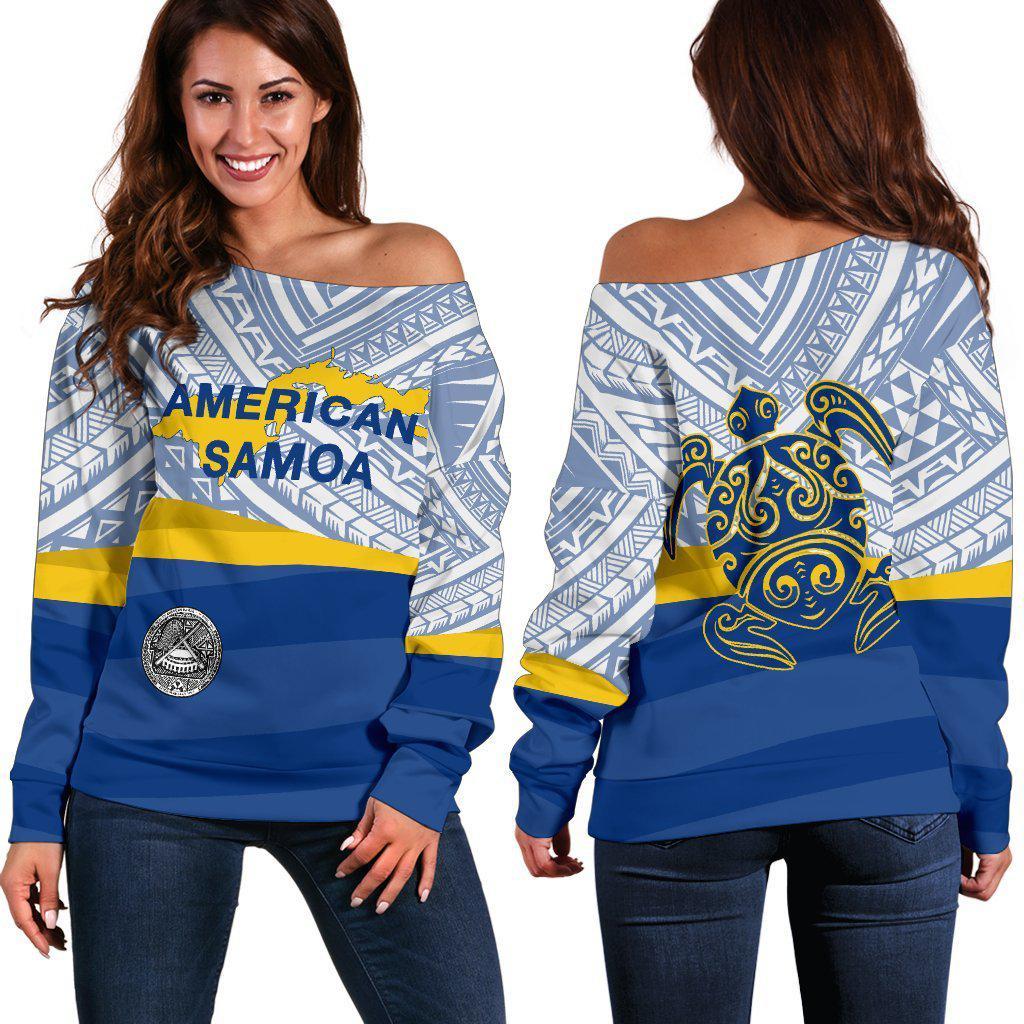 American Samoa Flag Turtle Tattoo Shoulder Sweater