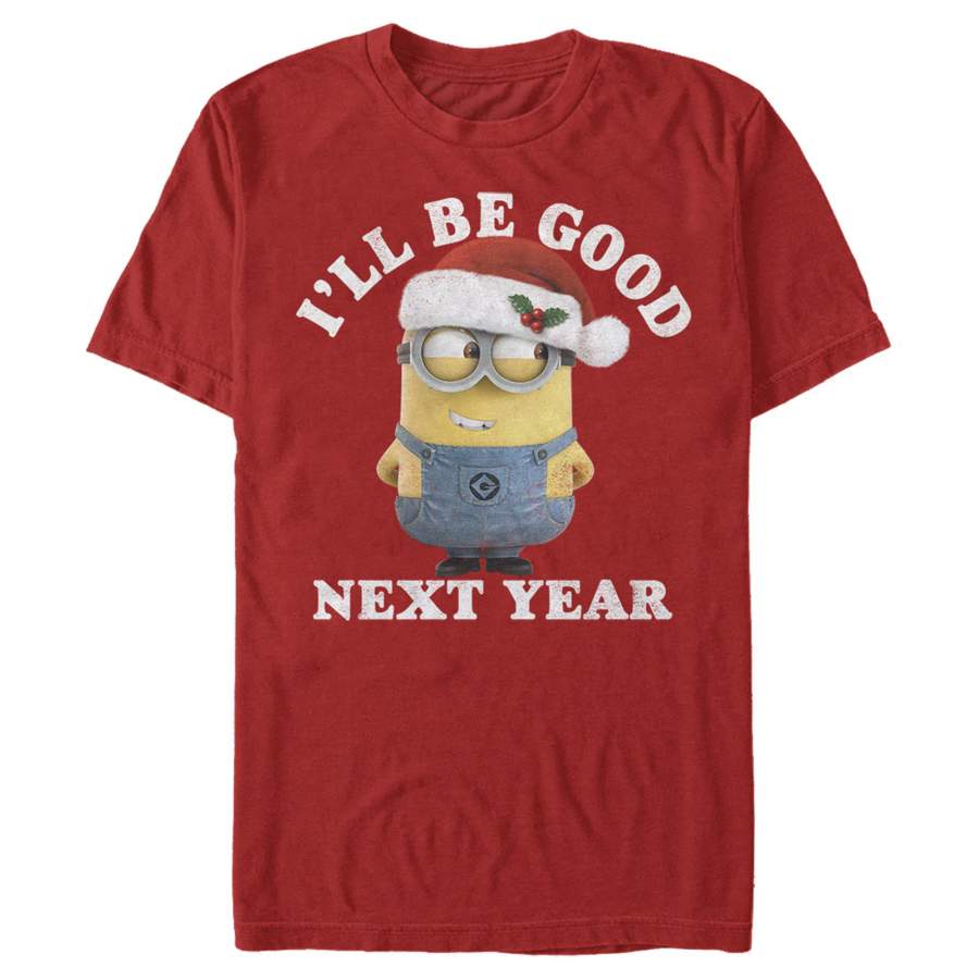 Despicable Me Men’s Christmas Minions Be Good Next Year  T Shirt