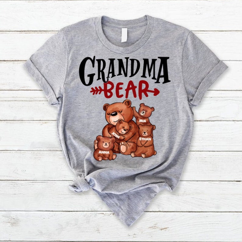 Personalized Grandma Bear Shirt, Mama Bear Tshirt, Custom Up To 12 Bears, Custom Name Mothers Day Shirt For Grandma Mom From Kids Tee Shirt