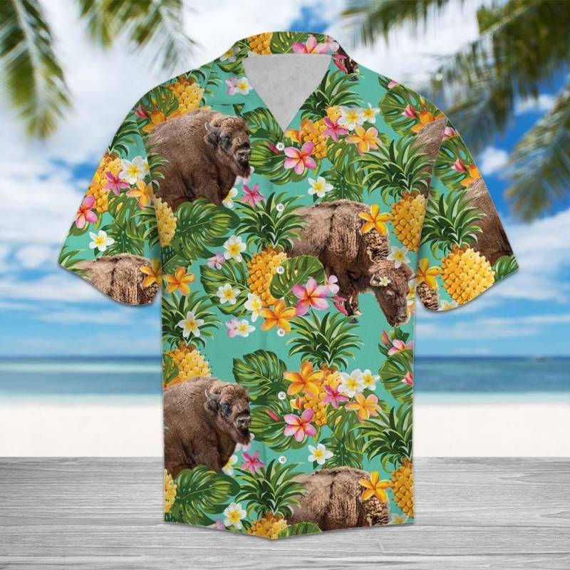 Artsyhomes Tropical Pineapple Bison Hawaiian Ha103476